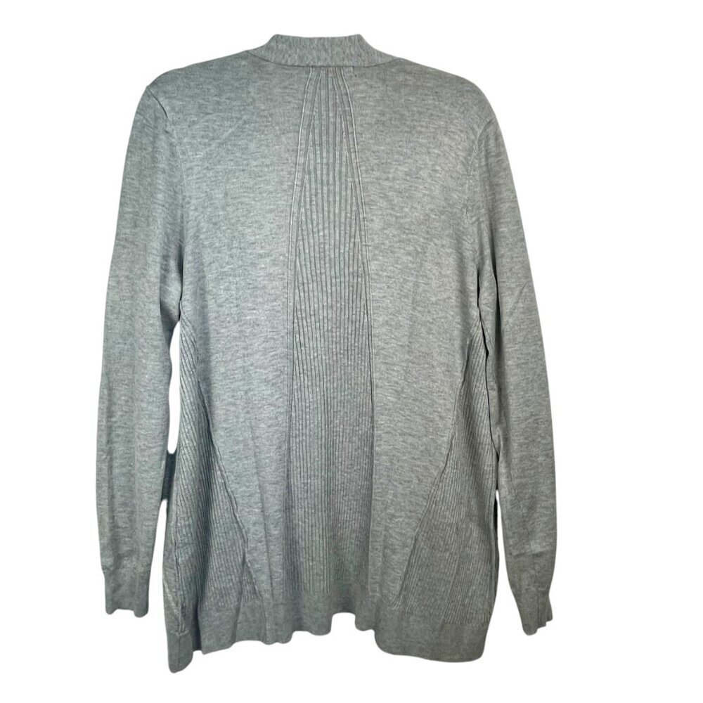 Love Ellie Gray Longline Open Front Duster Cardigan Size L NWOT - Picture 3 of 14